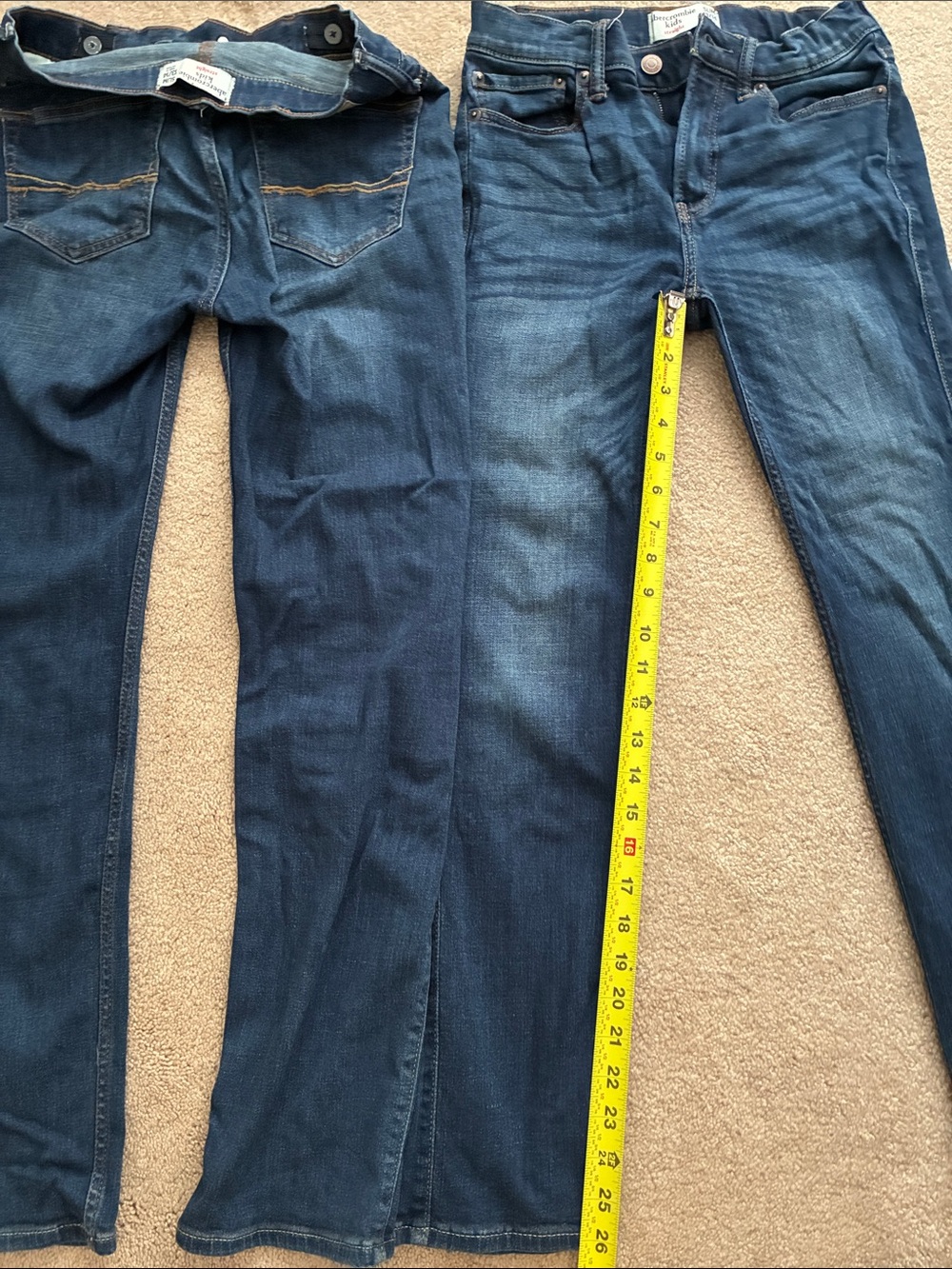 Set of (2) Abercrombie & Fitch Dark Blue Slim Jeans - Adjustable Waist